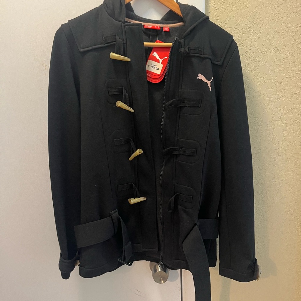 NWT- Puma Black Jacket with Toggle Details